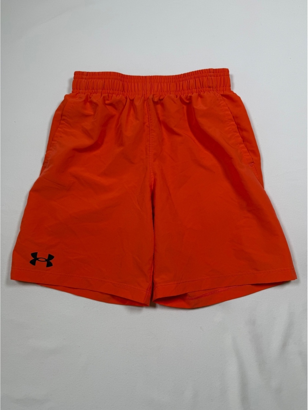 Under Armour boys medium neon orange athletic shorts